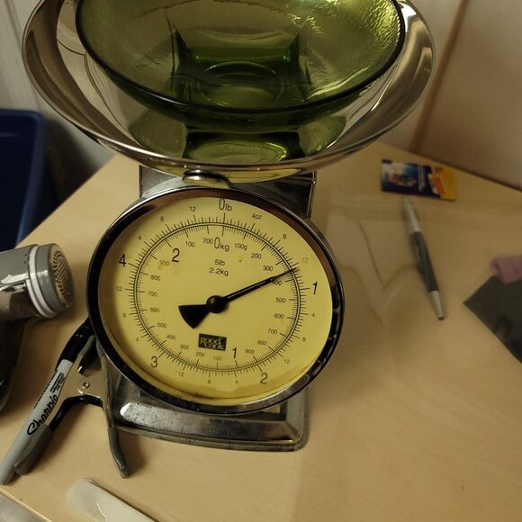 Vintage‎ MCM Hazel Atlas Avacado Green 6in Peppblestone Textured Bowl Footed - Picture 7 of 7